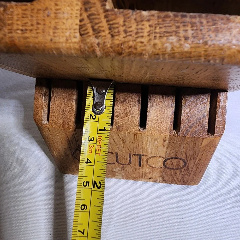 Cutco 13 Slot Wooden Knife Block‎ Oak With Shears Holder